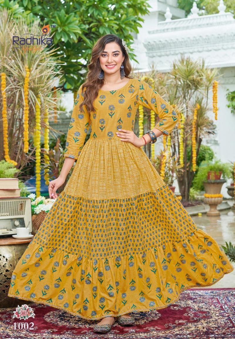 Radhika Glamour 1 Cotton Print With Embroidery Work Anarkali Kurti:  Textilecatalog