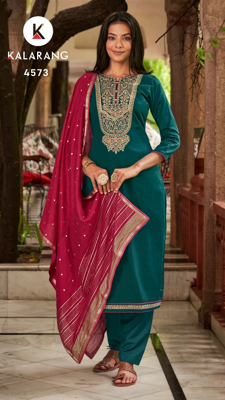 Kalarang Ladli Jam Silk Designer Dress Material Collection ...