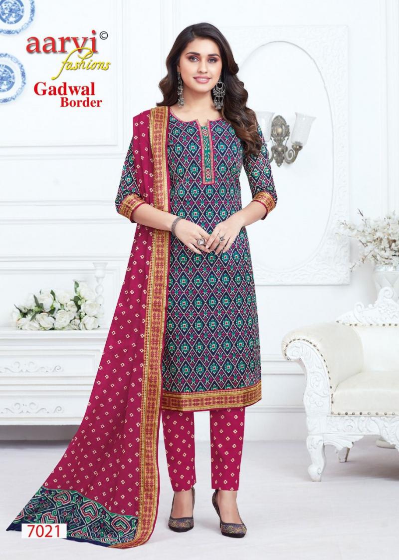 gadwal cotton dress materials Aarvi Gadhwal Border Vol 7 Readymade Wholesale Cotton Dress Material