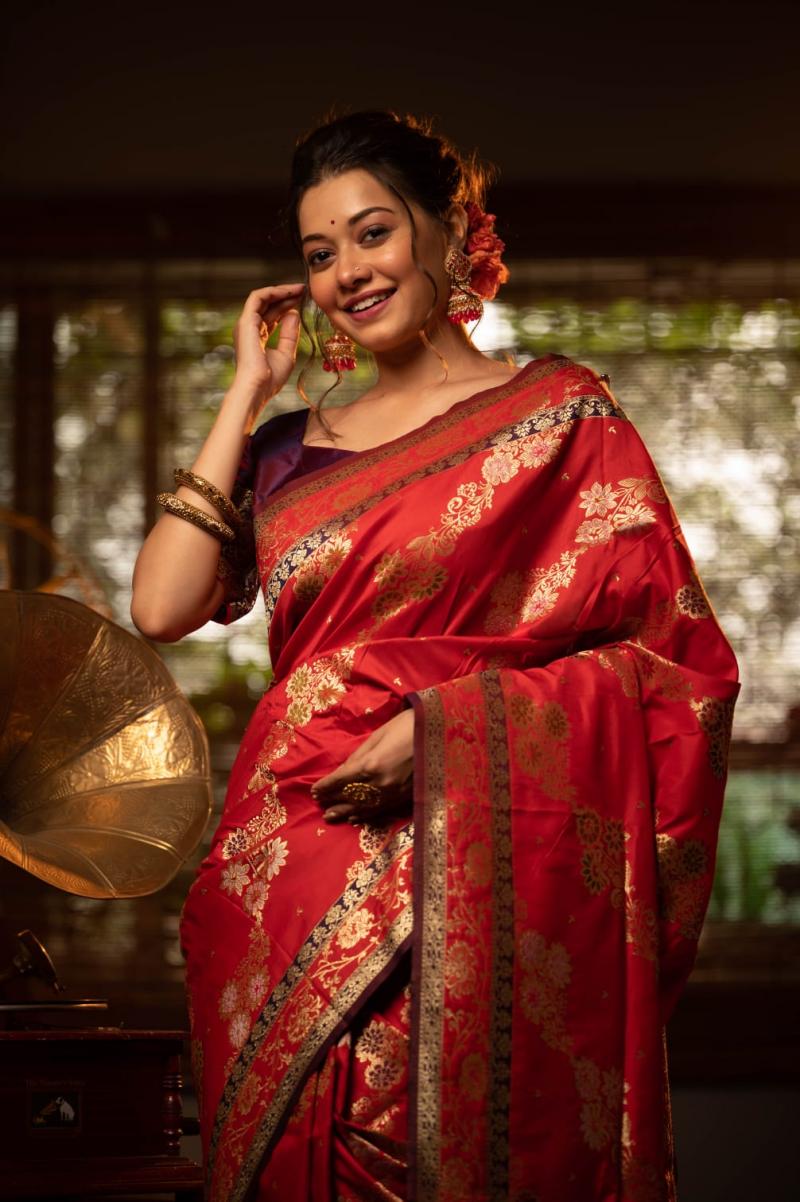 Classic Red Banarasi Sarees for Weddings – WeaverStory