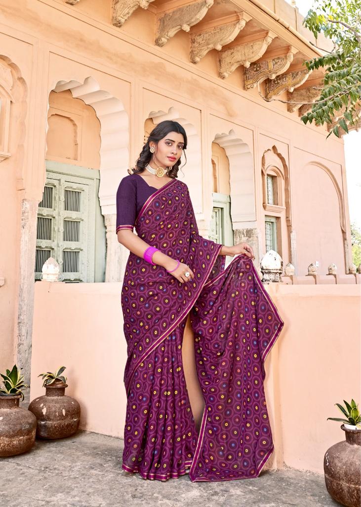 Simple and Decent Look Purple Colored Saree