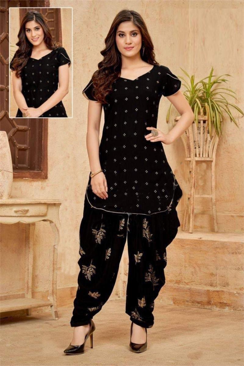 Pure Silk Black Designer Simple Punjabi Patiala Salwar Suit Kurti Shalwar  Suit Lace Work Suit for Womens and Girls - Etsy Denmark