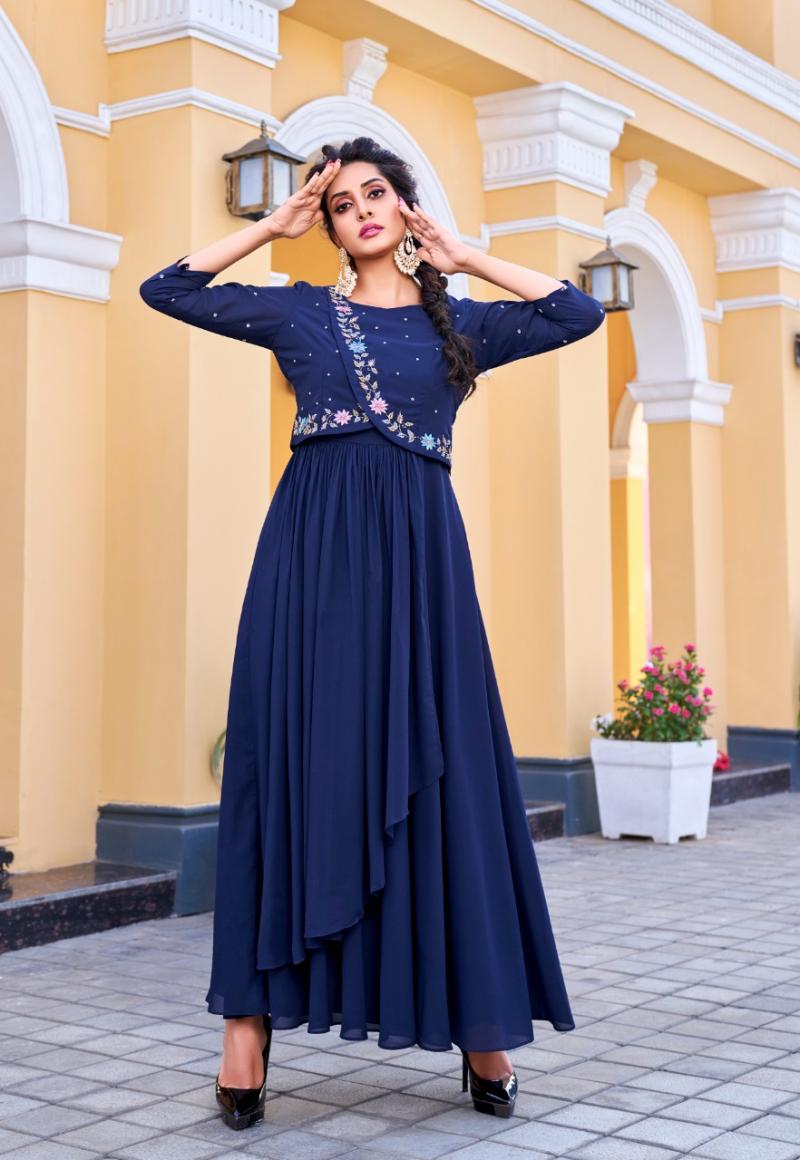 Straight 3/4th Sleeve Ladies Party Wear Lucknowi Chikan Georgette Kurti,  Size: 38-44, Wash Care: Handwash in Nashik at best price by V Tradition -  Justdial