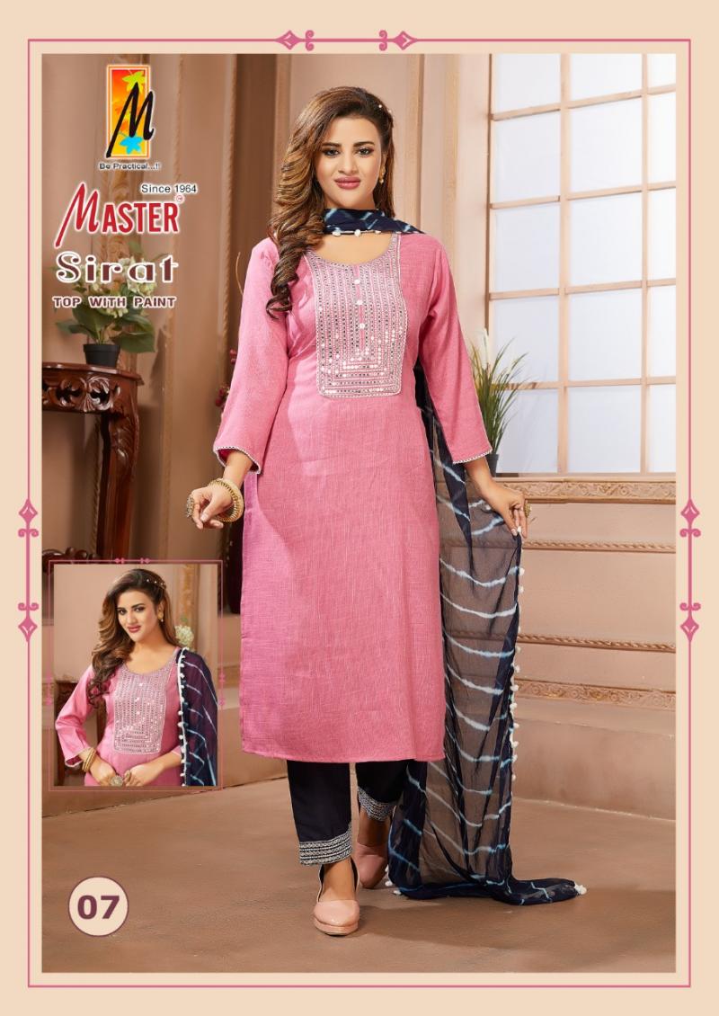 Peach embroidery hand worked 3 piece kurti sets – Threads