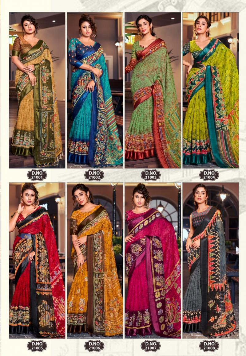 Saraswati Print Renial Work Synthetic Sarees, for Easy Wash, Dry Cleaning,  Saree Length : 6.3 Meter at Best Price in Mathura