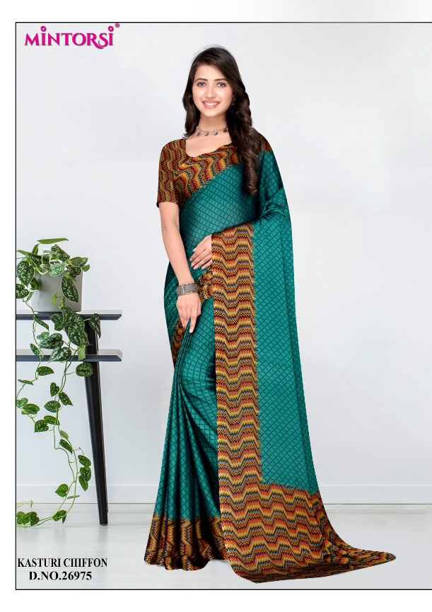 Buy Uniform Sarees Corp Printed Bhagalpuri Polyester Cream Sarees Online @  Best Price In India | Flipkart.com