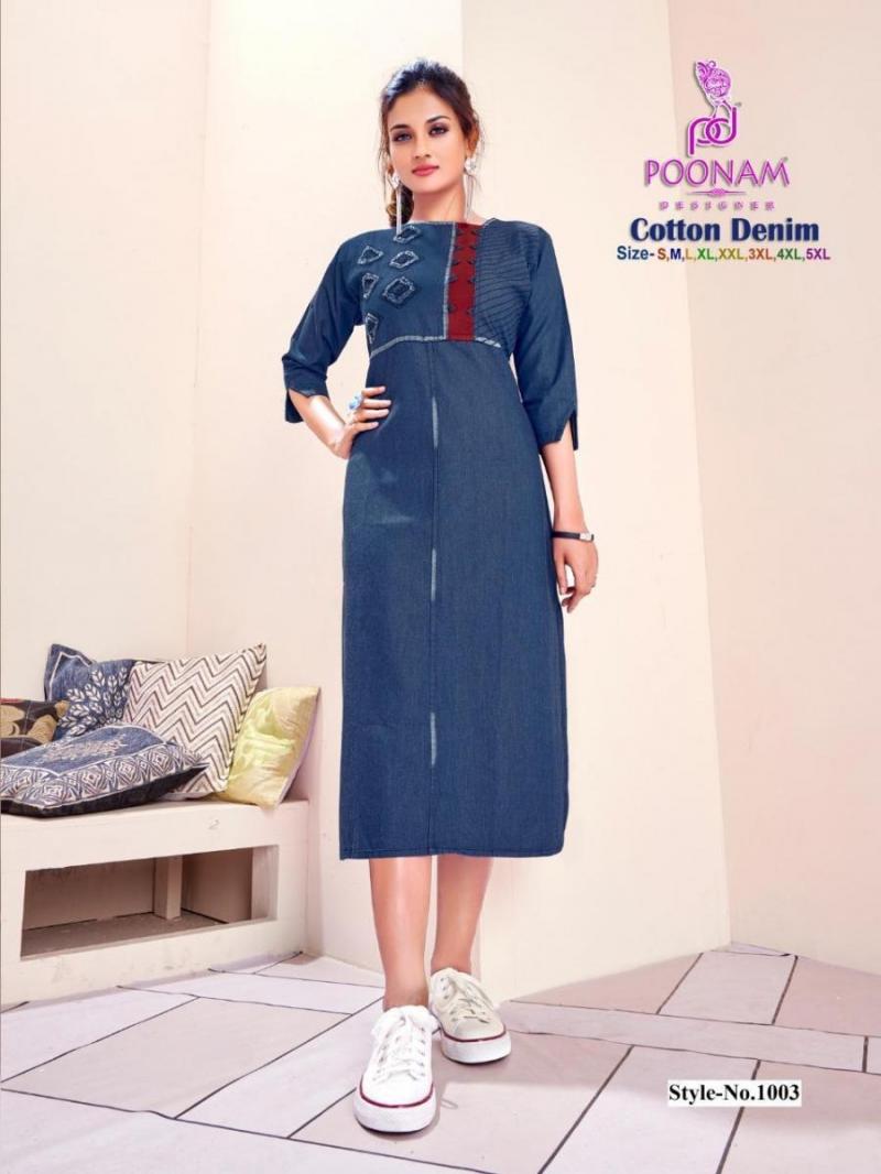 pose india Long top for Women| Cotton Kurti | Denim Kurti| Summer Tops | L  XL | Casual Kurti Tops for Women (Large) : Amazon.in: Fashion