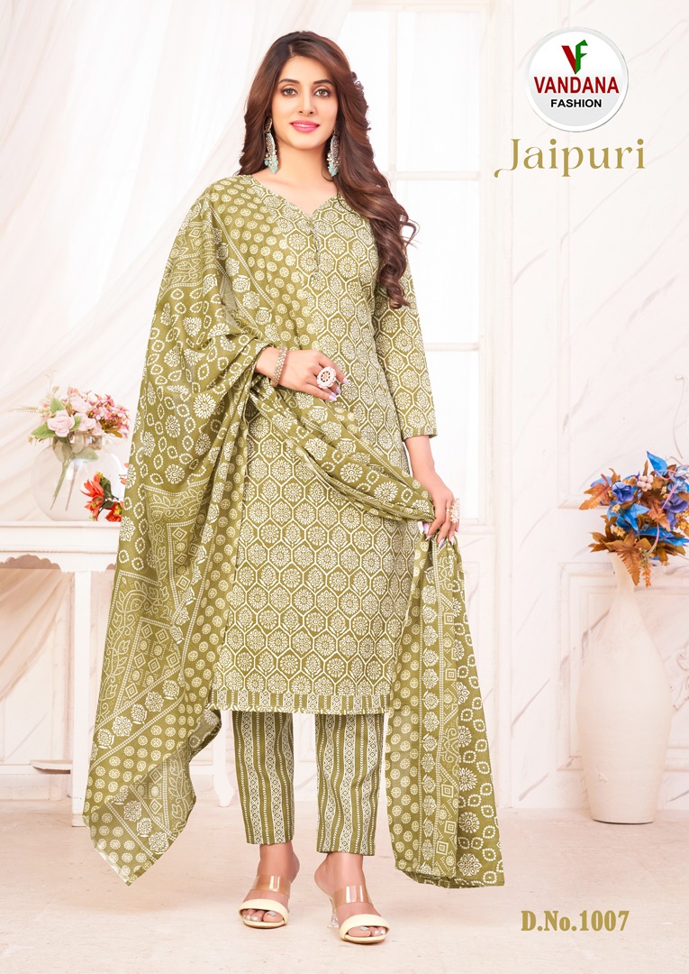 Jaipuri Hand Block Print Indigo Unstitched Suit - Premium Cotton Dress  Material with Kota Doria Dupatta