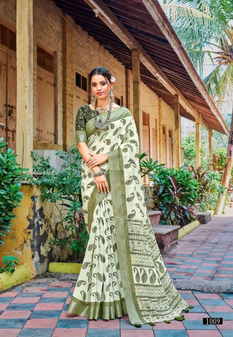 Mahima Cotton Linen With Embroidery New Designer Sarees Collection Catalog