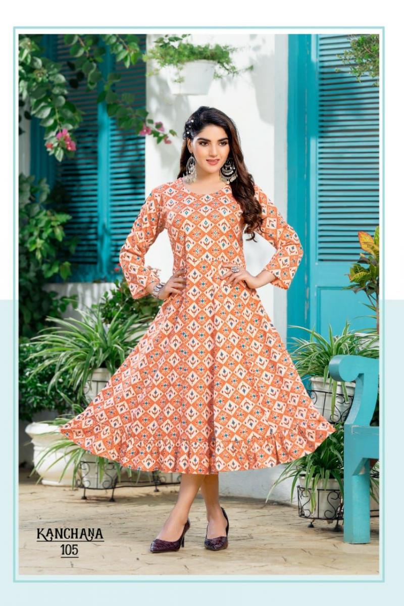 ANARKALI BY BENBAA BRAND PRESENTS PURE COTTON PRINTED ANARKALI KURTI WITH  PANT WITH INNER AND NAZMIN DUPATTA WITH FANCY LESS BORDER - WHOLESALER AND  DEALER