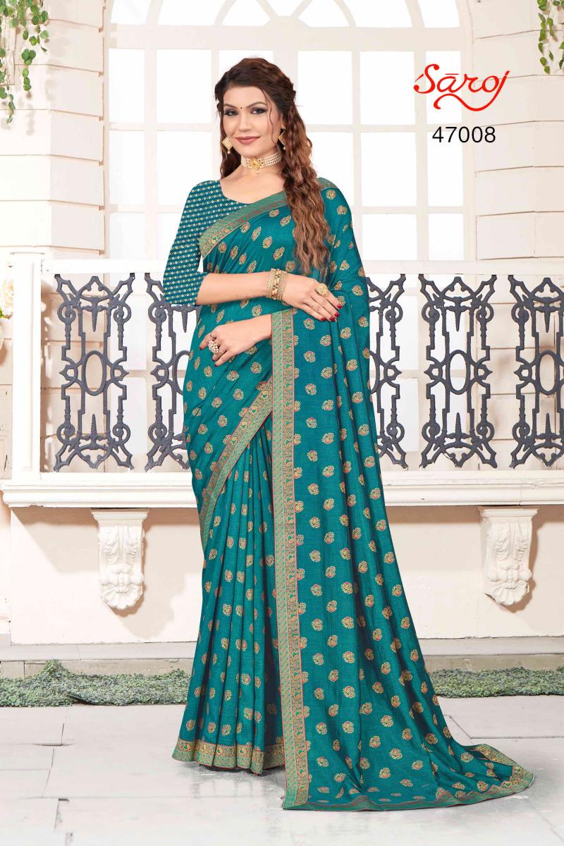 Buy Sutram Women's Dark Green Booti Work Vichitra Silk Saree With Unstitch  Blouse Piece Online at Best Prices in India - JioMart.