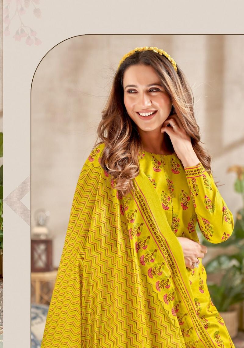 Banamati Yellow Cotton Dress Material at Rs.550/Piece in surat offer by Vt  Designer