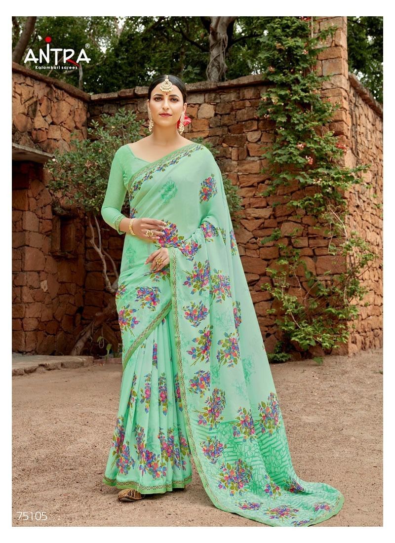 Antra Crispi 2 Designer Chiffon Printed Saree: Textilecatalog