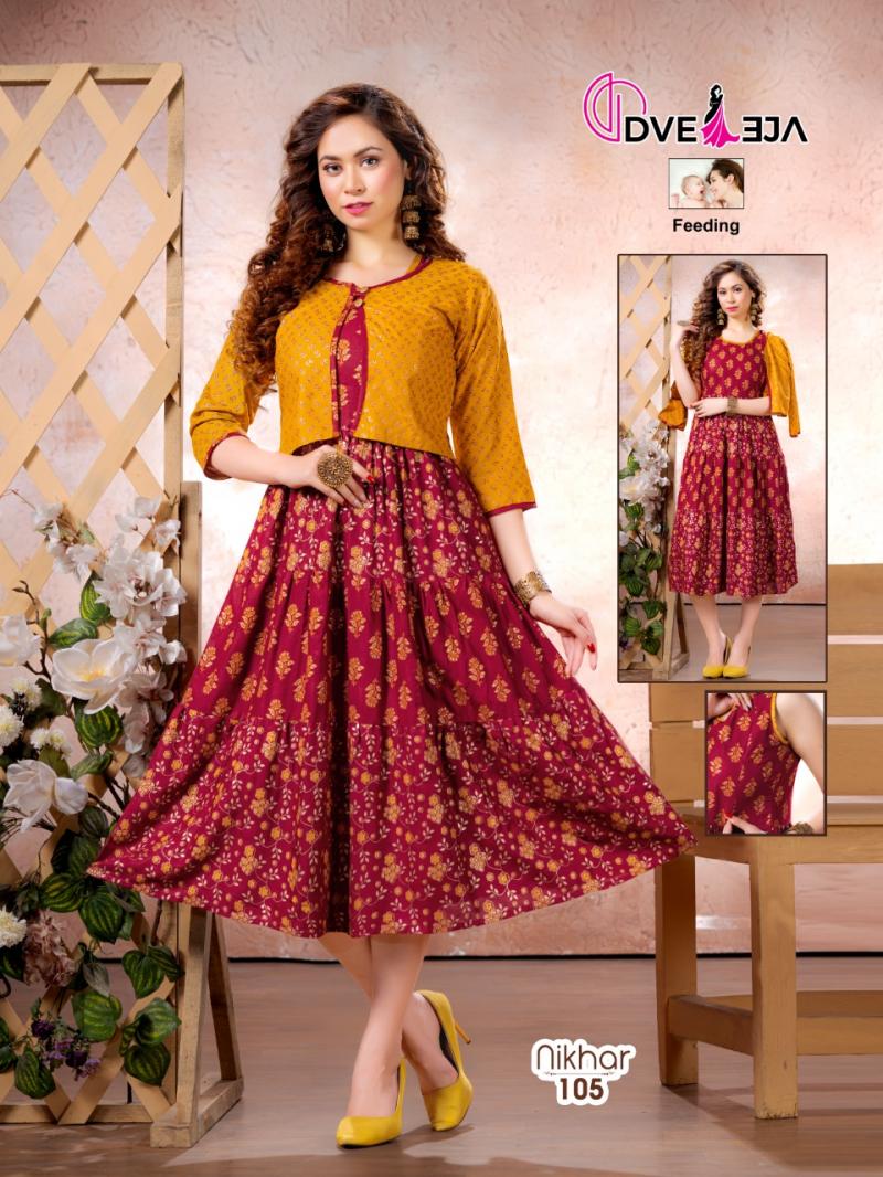 Desinger fox Georgette Party Wear Kurti With Organza jacket (Koti) And  Embroidery work on Flair and