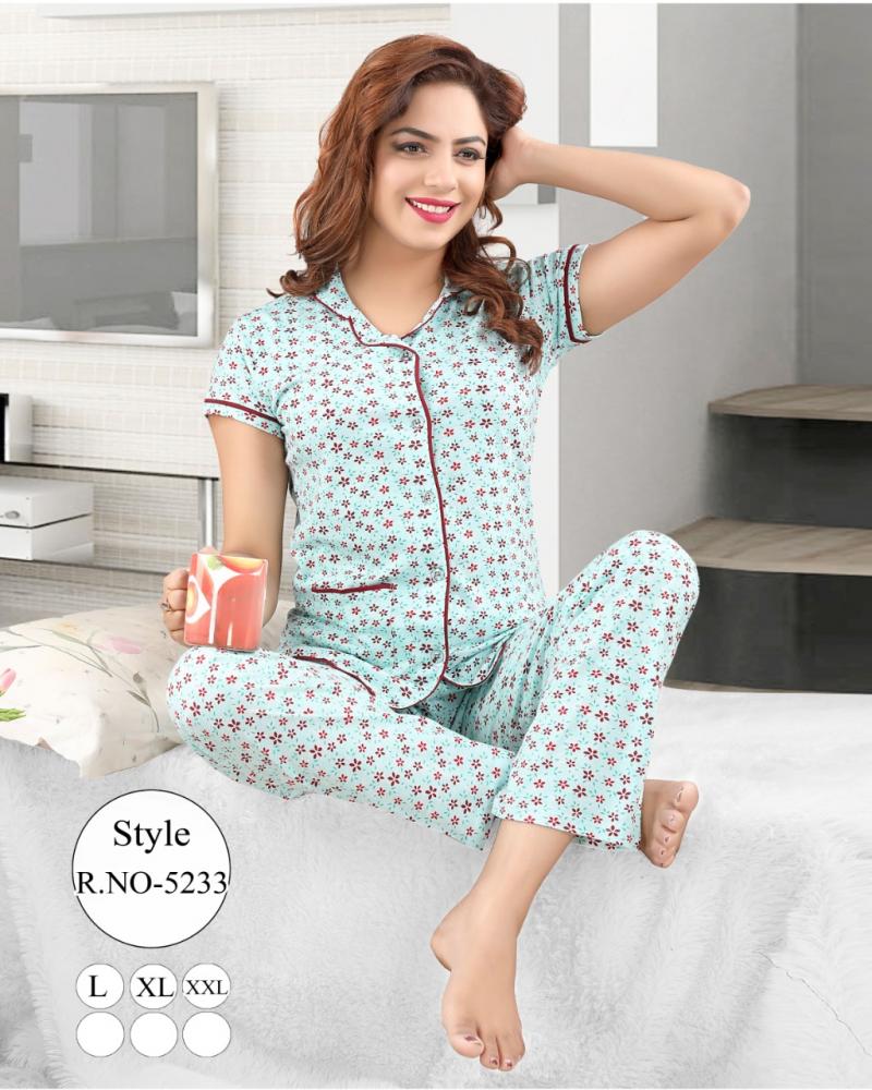 front open night suit for ladies