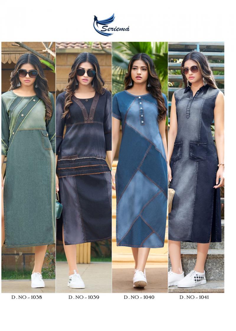 Navy Blue Ladies Denim Palla Ghera Kurti at Best Price in Delhi | Rihan  Garments
