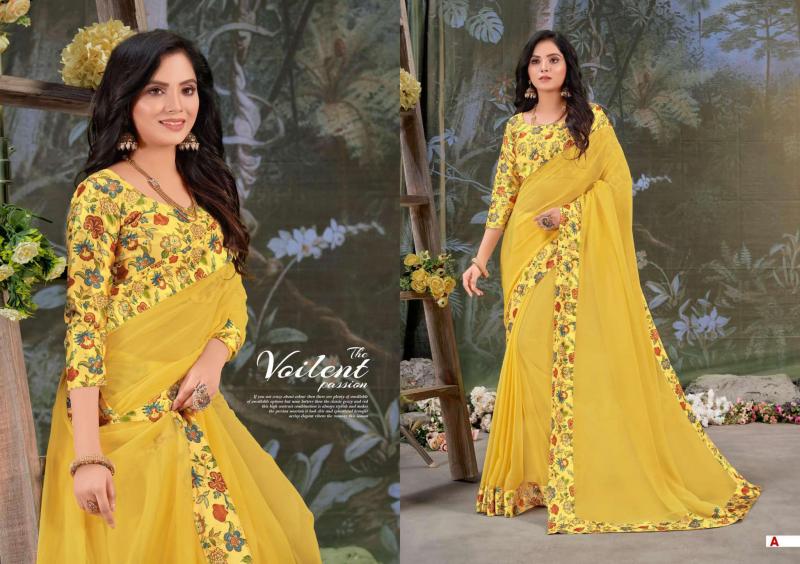 Kashvi Creation Gunjan Fancy Chiffon Sarees Wholesaler Surat